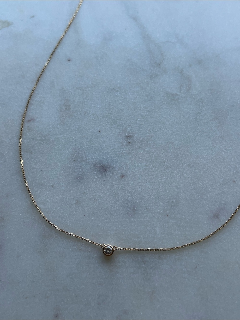 14k Diamond Solitaire Necklace